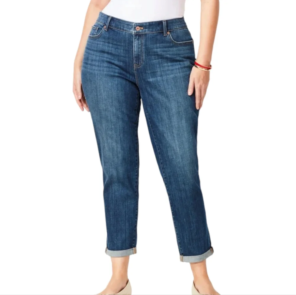 Talbots Jeans Womens Flawless Girlfriend Blue Plus Size 22 WP Stretch‎ Vector